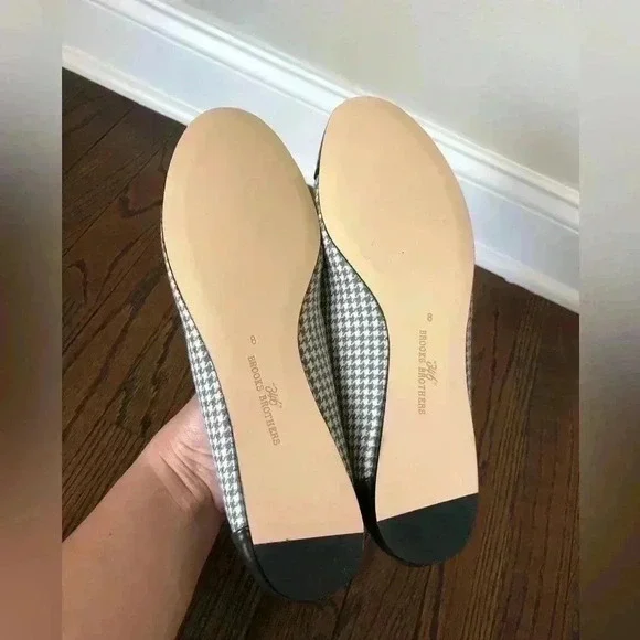 Brooks Brothers “346” Women’s 8 Gray/Brown Houndstooth Flats - NEW IN BOX!! - Picture 5 of 9